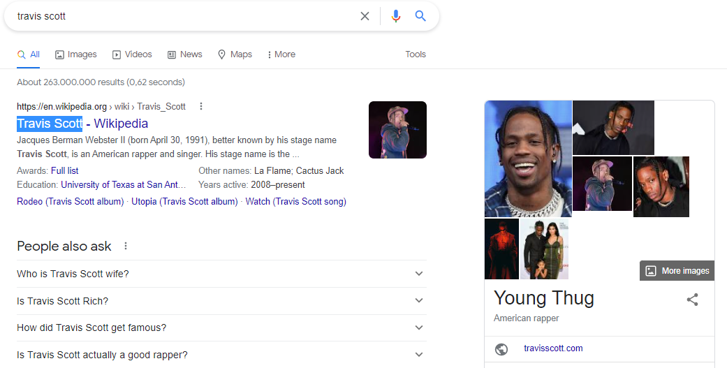 Travis Scott'S Google Information Briefly Mixed Up With Young Thug'S, Yours Truly, News, February 28, 2024