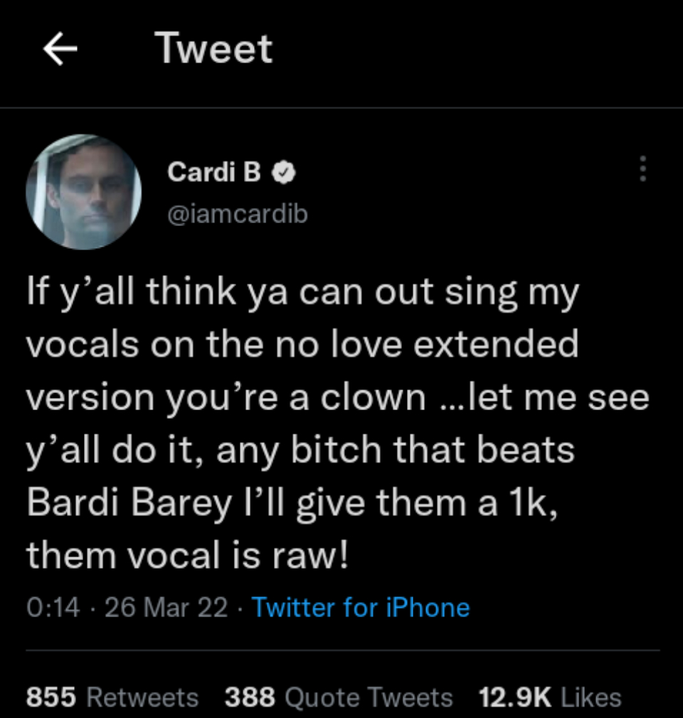 Cardi B Brags About Her Vocals And Performance On Summer Walker'S &Quot;No Love&Quot; Remix, Yours Truly, News, August 14, 2022
