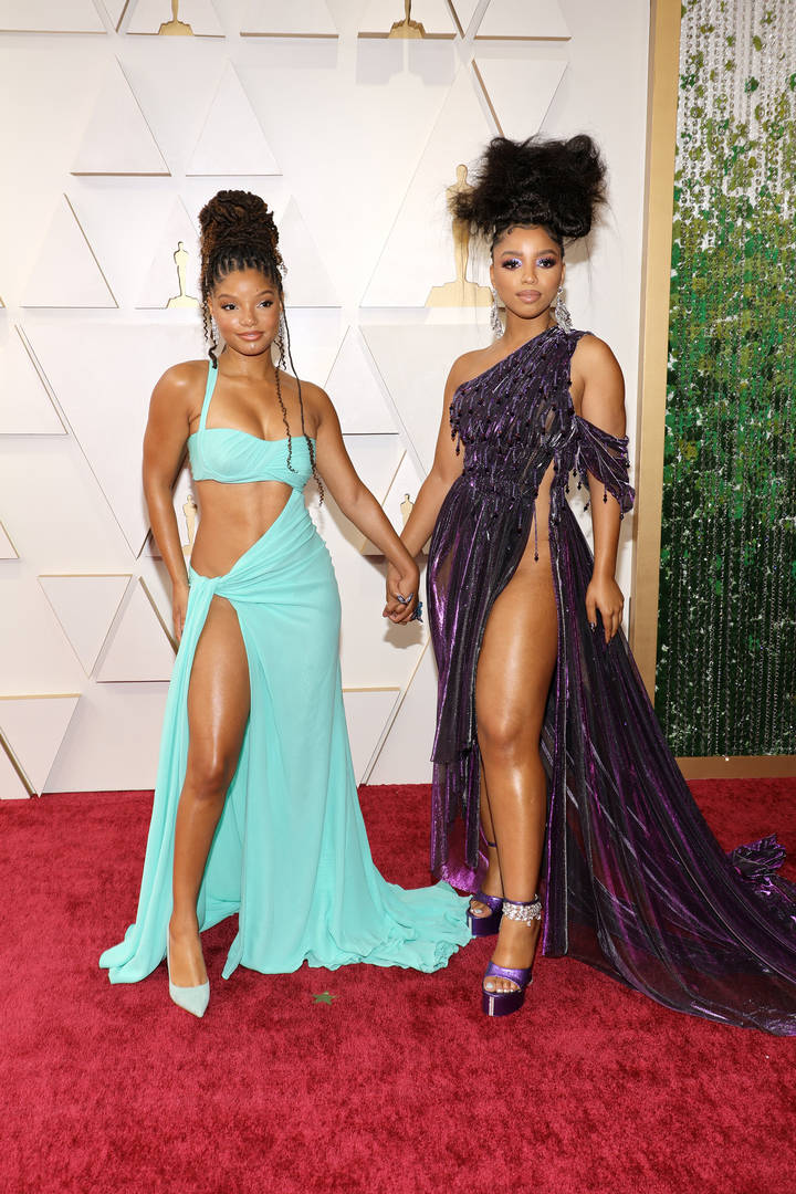 Chloe &Amp; Halle Bailey Put Some Serious Skin Display At 2022 Oscars In Their Stunning High-Slit Dresses, Yours Truly, News, November 30, 2023