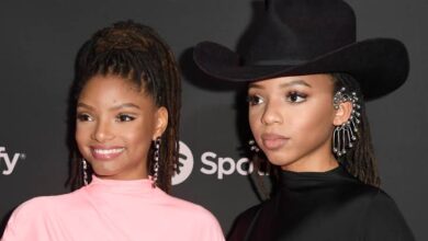 Chloe &Amp; Halle Bailey Put Some Serious Skin Display At 2022 Oscars In Their Stunning High-Slit Dresses, Yours Truly, Halle Bailey, February 9, 2023