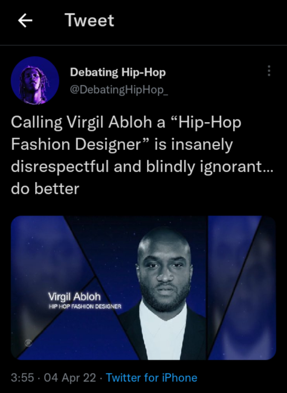 Grammys Hit With Major Online Backlash For Labeling Virgil Abloh A &Quot;Hip Hop Fashion Designer&Quot;, Yours Truly, News, September 25, 2022