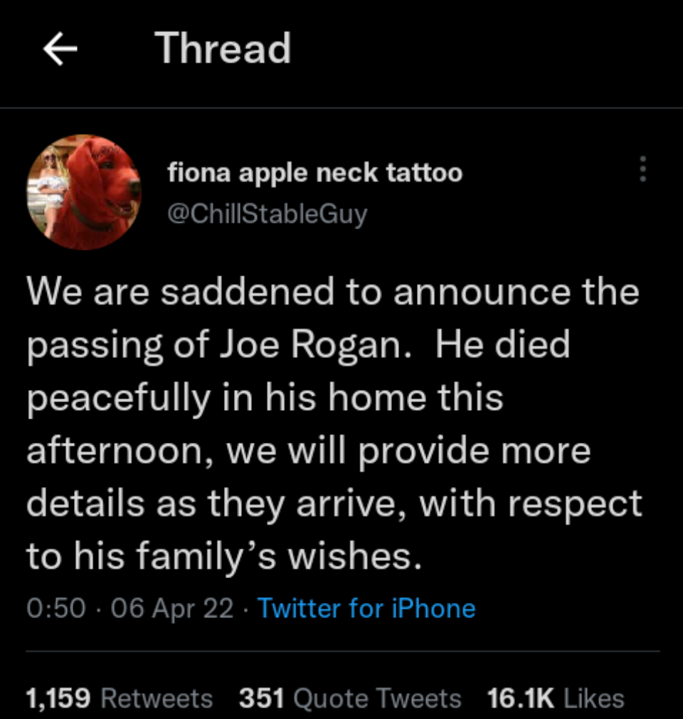 Joe Rogan Is Very Much Alive, Contrary To Twitter Trolling, Yours Truly, News, June 5, 2023