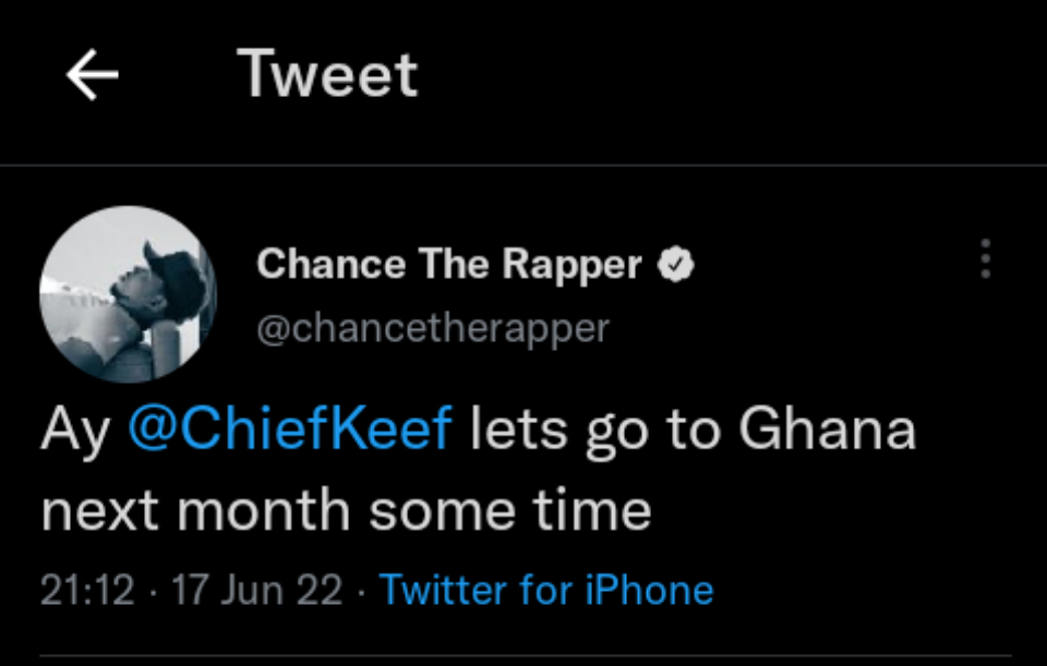 Chief Keef Is Invited To Go To Ghana By Chance The Rapper, Yours Truly, News, March 1, 2024