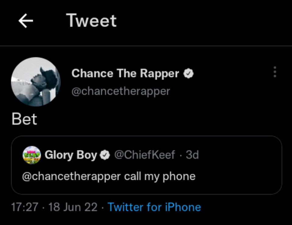 Chief Keef Is Invited To Go To Ghana By Chance The Rapper, Yours Truly, News, June 10, 2023