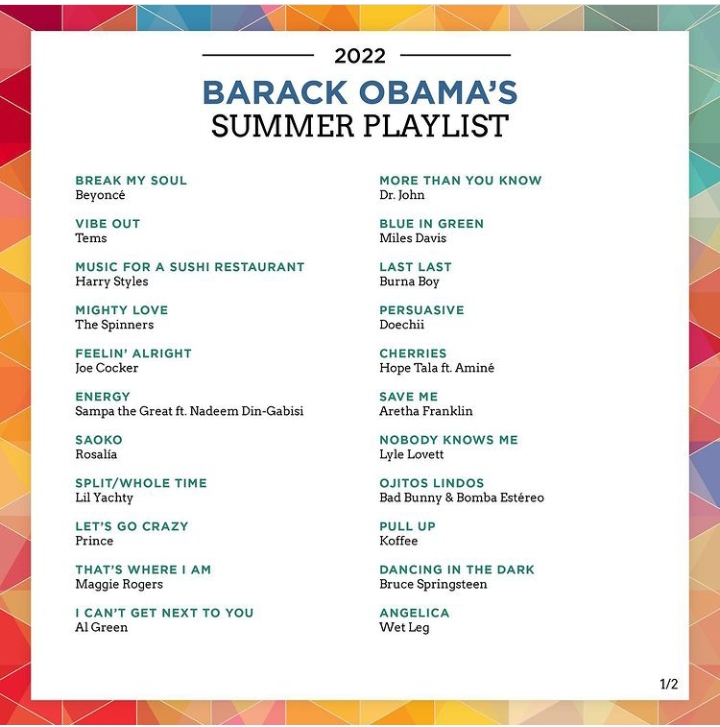 Barack Obama'S Summer 2022 Playlist Features Hits From Drake, Kendrick Lamar, Lil Yachty, Burna Boy &Amp; More, Yours Truly, News, November 28, 2023