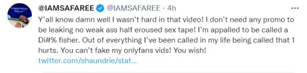 Safaree Responds To &Quot;Hurtful&Quot; Accusations Of His Performance On A Sex Tape: &Quot;I'M Appalled To Be Called A D*Ck Fisher&Quot;, Yours Truly, News, September 25, 2022