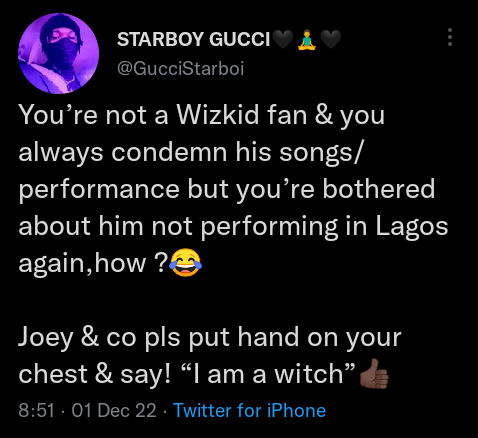 Man Criticizes Wizkid After He Announced His Final Lagos Performance, Yours Truly, News, September 23, 2023