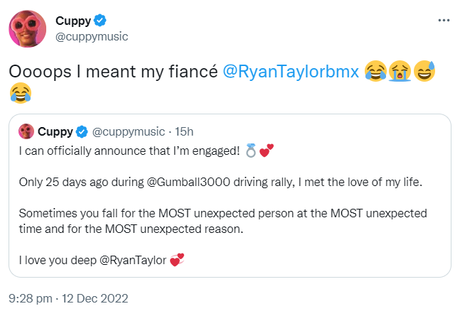 Dj Cuppy Adresses Ryan Taylor Cheating Rumors In New Tweets, Yours Truly, News, December 3, 2023