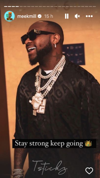 Read Meek Mill'S Motivating Note To Davido Following Their Quiet Dispute, Yours Truly, News, May 3, 2024
