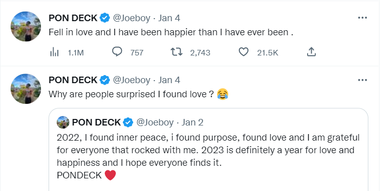 Joeboy Admits Finding Love, Yours Truly, News, November 29, 2023