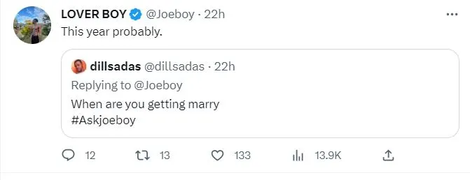 Joeboy Hints When He'Ll Get Married, Yours Truly, News, March 2, 2024
