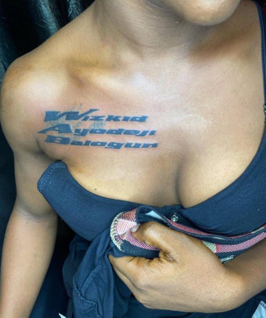 Wizkid Superfan Tattoos His Name On Her Chest, Yours Truly, News, February 24, 2024