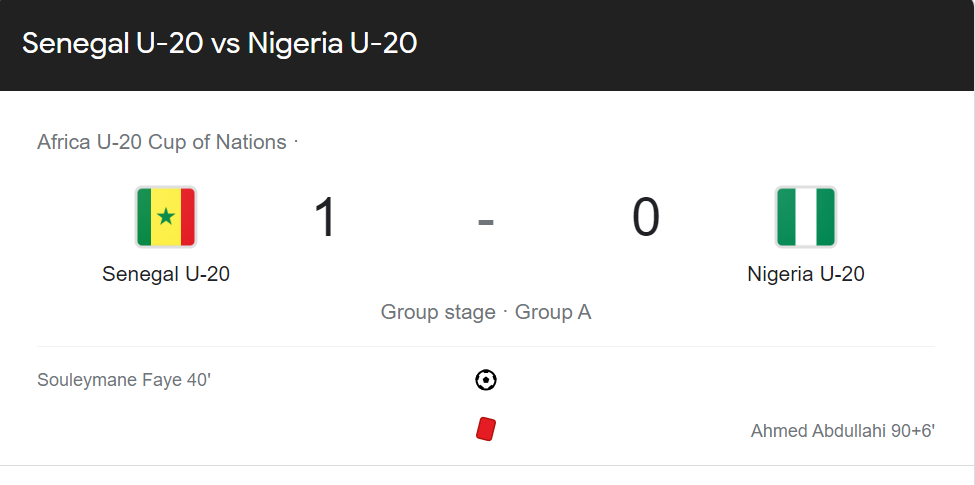 Nigeria'S Flying Eagles Suffer Disappointing 1-0 Loss To Senegal In U-20 Africa Cup Of Nations Opener, Yours Truly, News, November 28, 2023