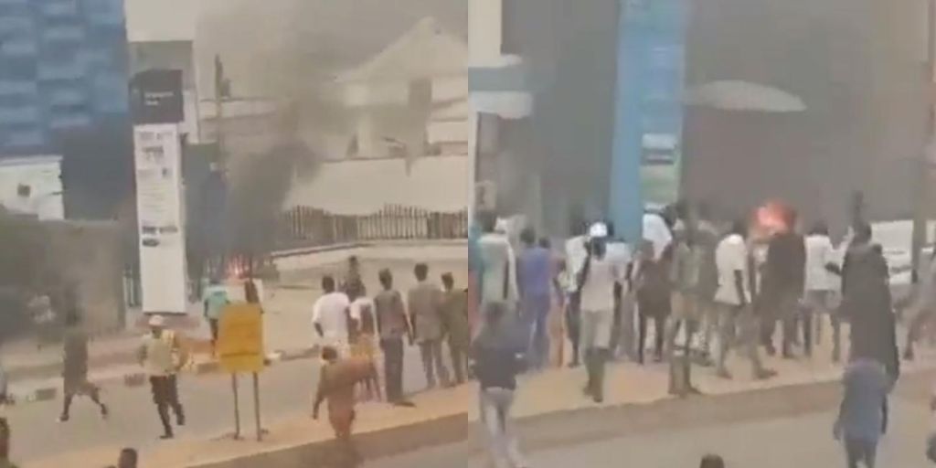 Protesters In Ogun State, Southwest Nigeria, Have Set Two Bank Buildings Ablaze, Yours Truly, News, April 19, 2024