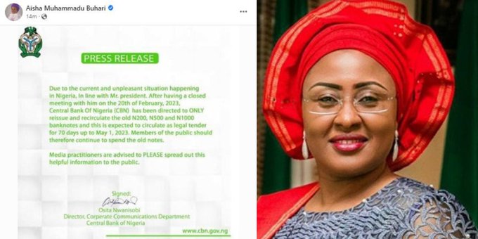 Aisha Buhari And The Bogus Cbn Post On Her Social Media Platforms, Yours Truly, Top Stories, December 1, 2023
