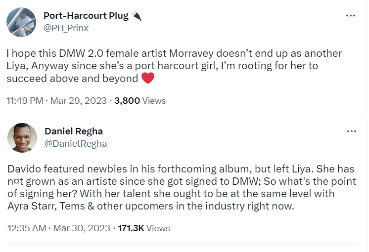 As Davido Signs New Artists, Fans Debate Liya'S Future At Dmw, Yours Truly, News, October 4, 2023