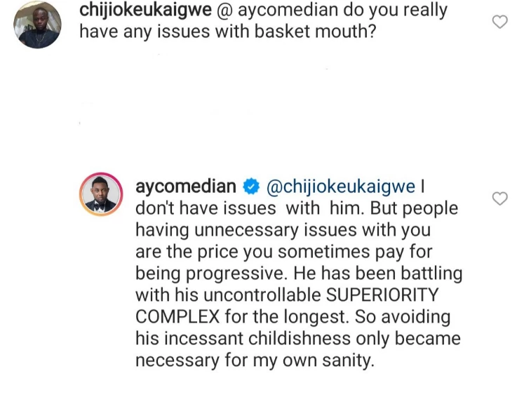Still Beef'N: Basketmouth Responds To Ay'S Comments; Blasts Him And Says “I No Want Make That Guy Near Me”, Yours Truly, News, October 4, 2023