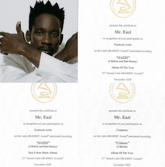 Mr Eazi Becomes First Nigerian To Win Latin Grammy, Receives Four Certificates, Yours Truly, News, May 4, 2024
