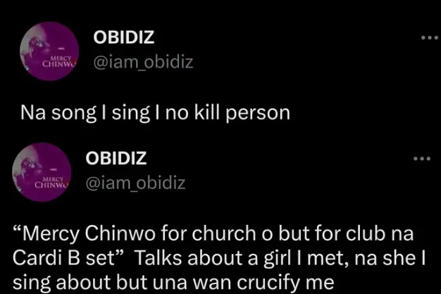 Obidiz Finally Responds To Mercy Chinwo’s Lawsuit; Says “I No Kill Person”, Yours Truly, News, October 4, 2023