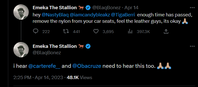 Blaqbonez Criticizes Nasty Blaq And Carter Efe For Having Covered Car Seats, Yours Truly, News, October 4, 2023