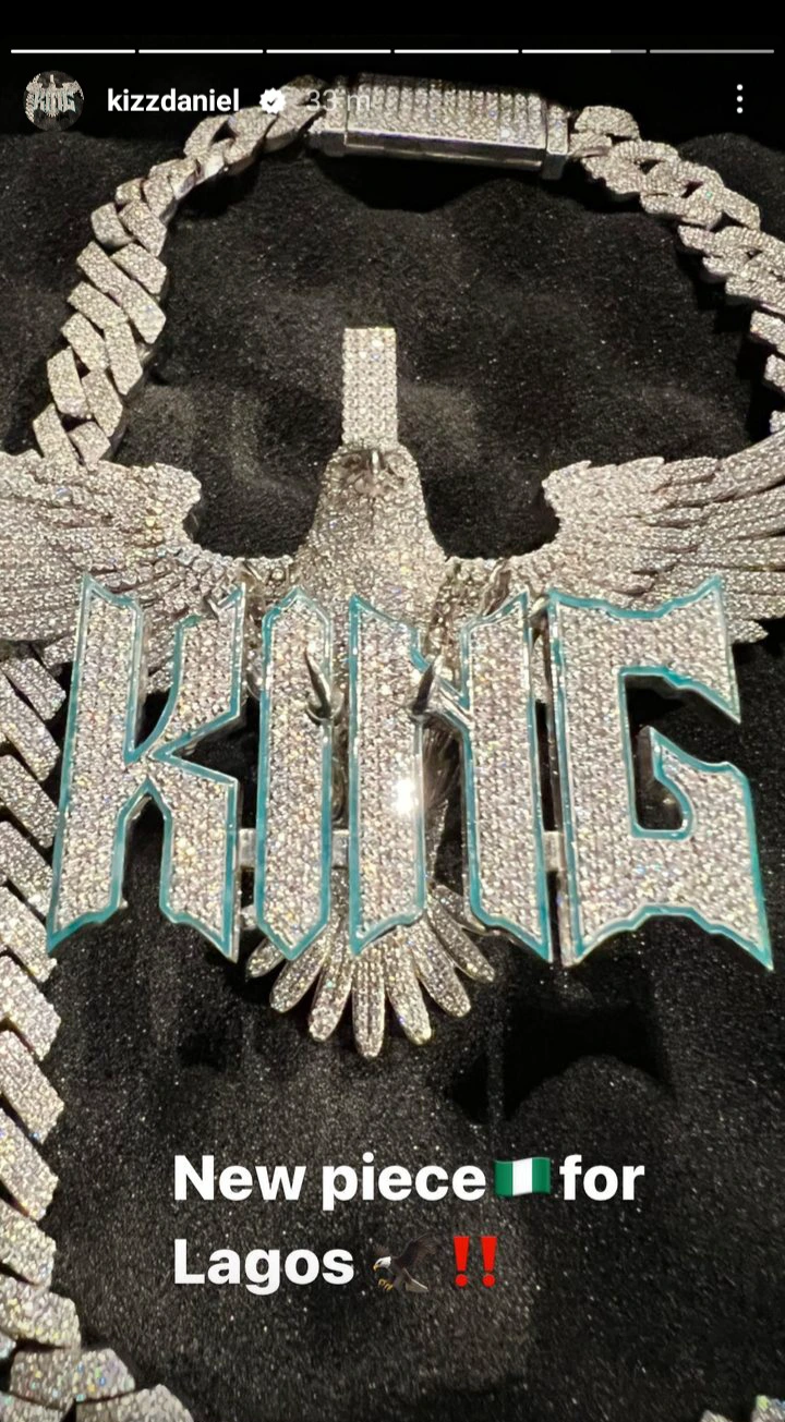 Kizz Daniel Displays His Brand-New Diamond Necklace, Yours Truly, News, March 1, 2024