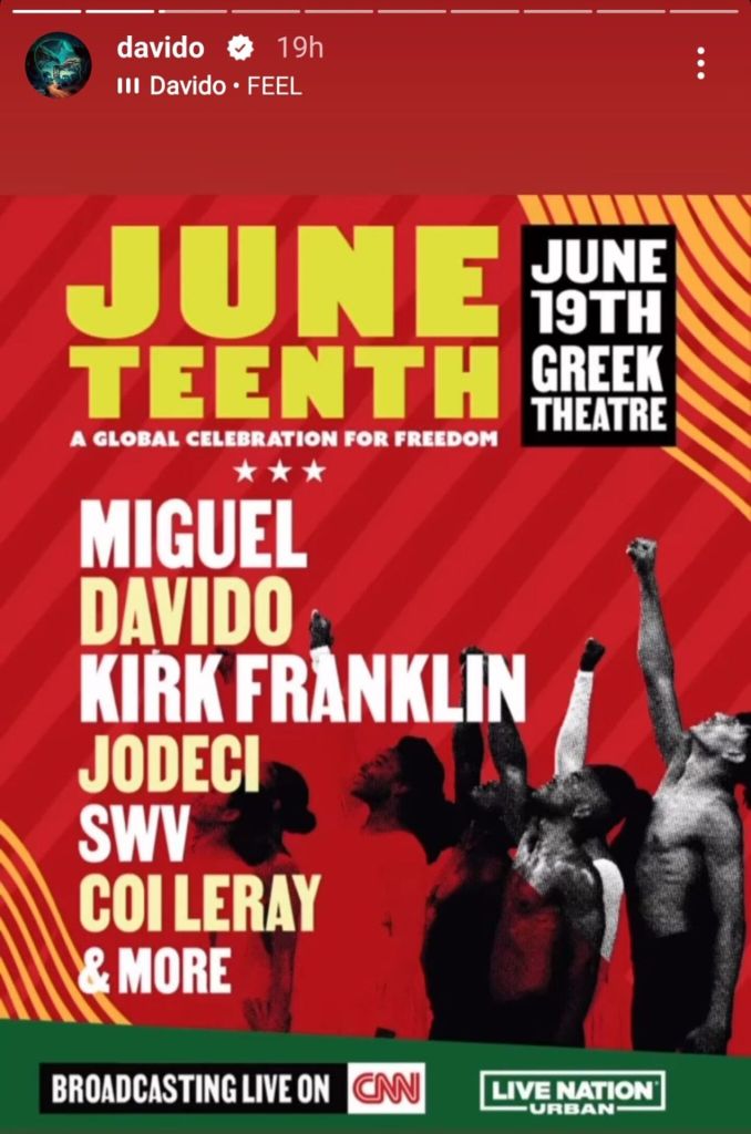 Juneteenth 2023: Davido Delivers Thrilling Performance With Us Vice President Kamala Harris In Attendance, Yours Truly, News, May 10, 2024