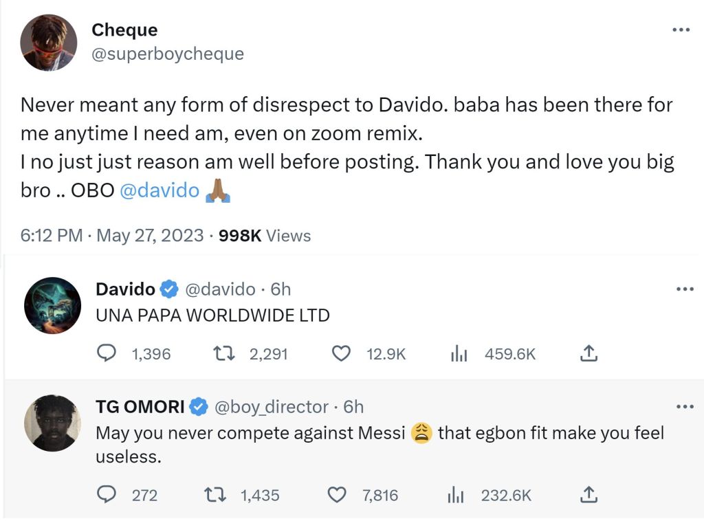 Cheque Issues Public Apology To Davido Amid Social Media Storm, Yours Truly, News, September 23, 2023