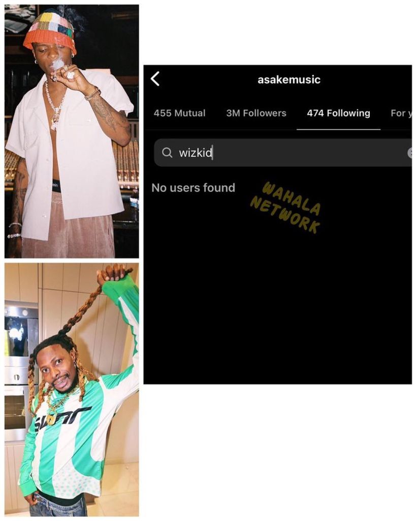 Wizkid Is Unfollowed By Asake On Instagram, And Nigerians React, Yours Truly, News, February 25, 2024