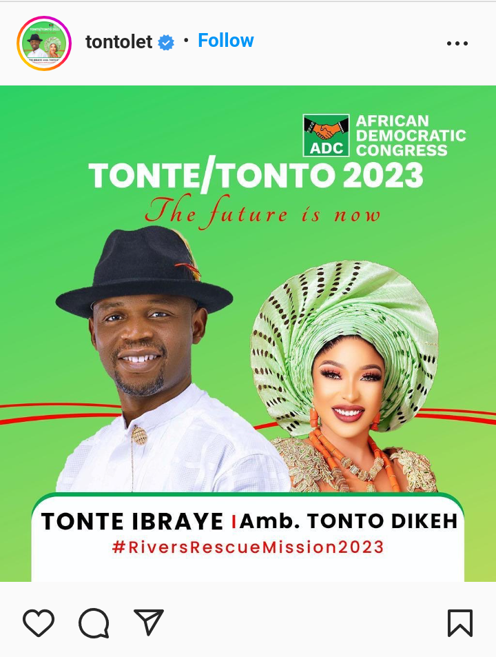 Tonto Dikeh Makes Revelation On Instagram, Says &Quot;I Almost Became A ...&Quot;; Reaffirms Dedication To Politics, Yours Truly, News, April 28, 2024