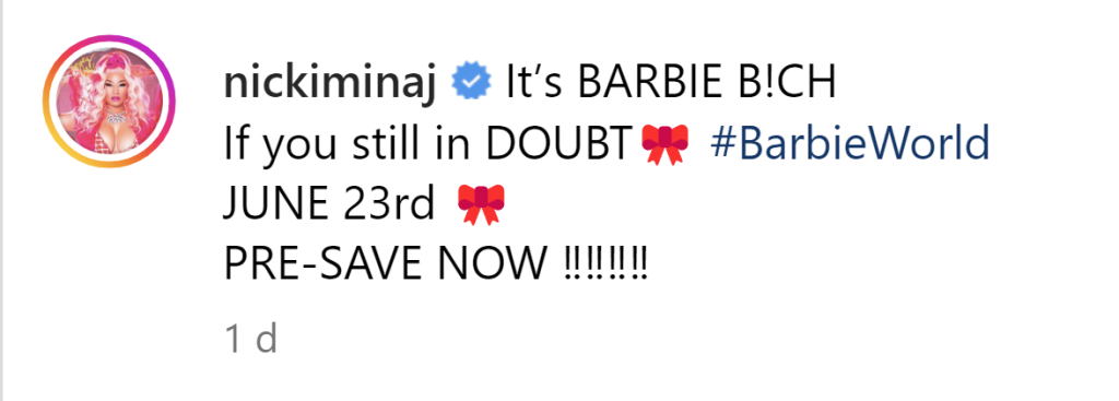 Nicki Minaj And Ice Spice Set To Release New Single 'Barbie World', Yours Truly, News, May 15, 2024