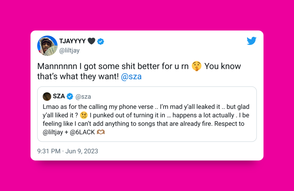 Sza'S Unreleased Verse On Lil Tjay'S 'Calling My Phone' Surfaces Online, Yours Truly, News, April 28, 2024