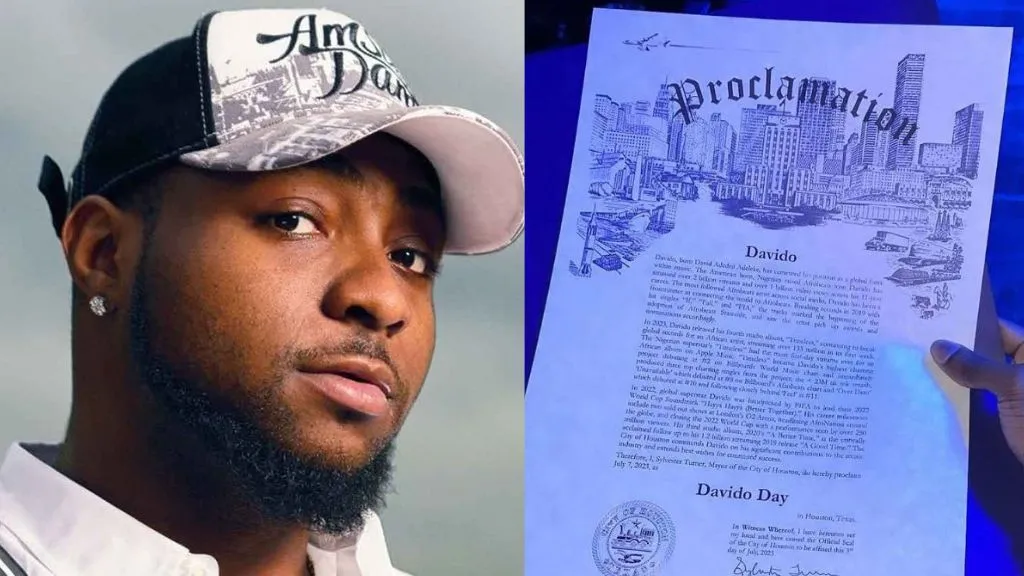 Legend: City Of Houston Declares July 7 As Official &Quot;Davido Day&Quot;, Yours Truly, News, February 29, 2024