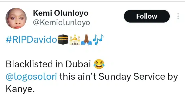 Kemi Olunloyo Says Davido Has Been &Quot;Blacklisted&Quot; In Dubai Over &Quot;Offensive&Quot; Religious Video, Yours Truly, News, September 23, 2023