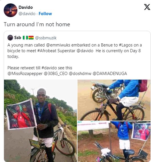 Olamide Reacts To Davido'S Dismissal Of A Fan Riding A Bicycle From Benue To Lagos To See Him, Yours Truly, News, May 16, 2024