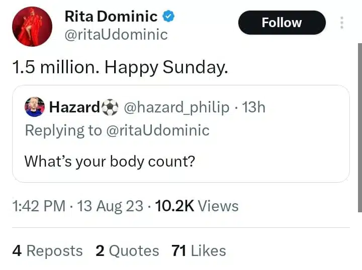 Iconic Nollywood Actress, Rita Dominic, Unveils Her Body Count, Yours Truly, News, May 14, 2024