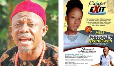 Nollywood Icon Nkem Owoh Mourns The Loss Of His Daughter, Yours Truly, Nkem Owoh, May 17, 2024