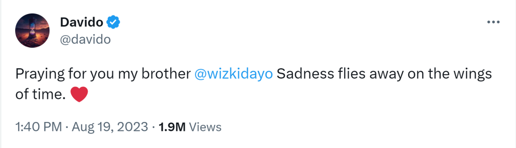 Davido Extends Heartfelt Condolences To Wizkid, Yours Truly, News, May 17, 2024