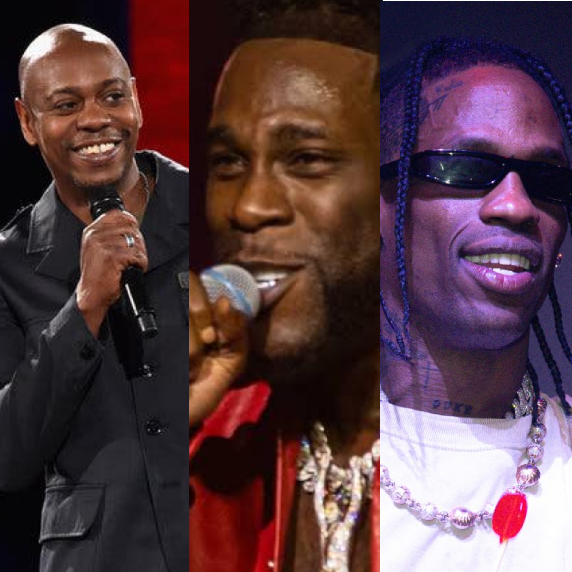 Legendary Comedian, Dave Chappelle, Bring Out Burna Boy And Travis Scott For His Msg Show, Yours Truly, News, April 27, 2024