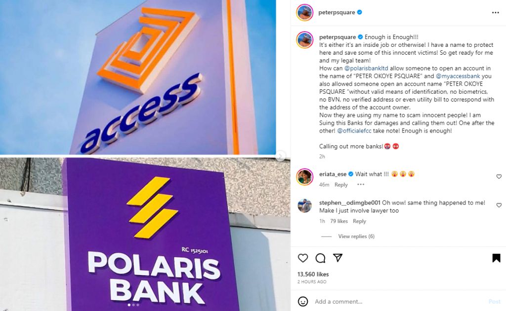 Peter Okoye Blows Hot, Threatens To Sue Popular Banks For Allowing Scammers Allegedly Open Account Using His Name &Amp; Picture, Yours Truly, News, April 28, 2024