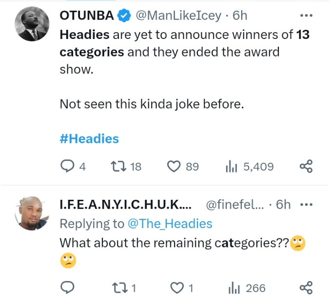 Outrage Erupts As Headies Organizers Fail To Announce The Winners Of 13 Categories During The Live Broadcast, Yours Truly, News, February 25, 2024