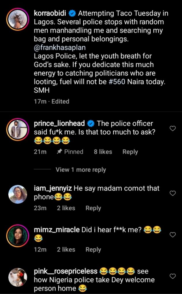 Korra Obidi Shares Frustrating Stop-And-Search Encounter With Police Officers On Lagos Road; Decries Police Brutality, Yours Truly, News, April 28, 2024