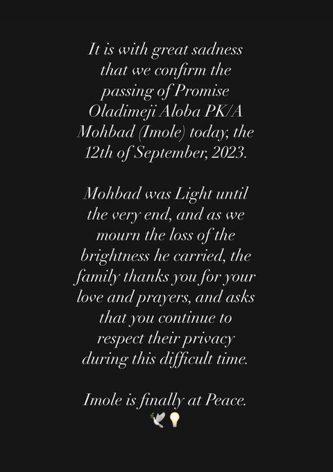Mobhad'S Family Issues Statement Addressing His Sudden Demise, Yours Truly, News, April 27, 2024