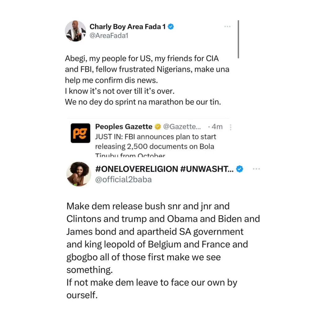 2Baba'S Reaction To Reports Of Fbi Releasing Incriminating Documents On President Bola Tinubu Gets Netizens Talking, Yours Truly, News, March 1, 2024