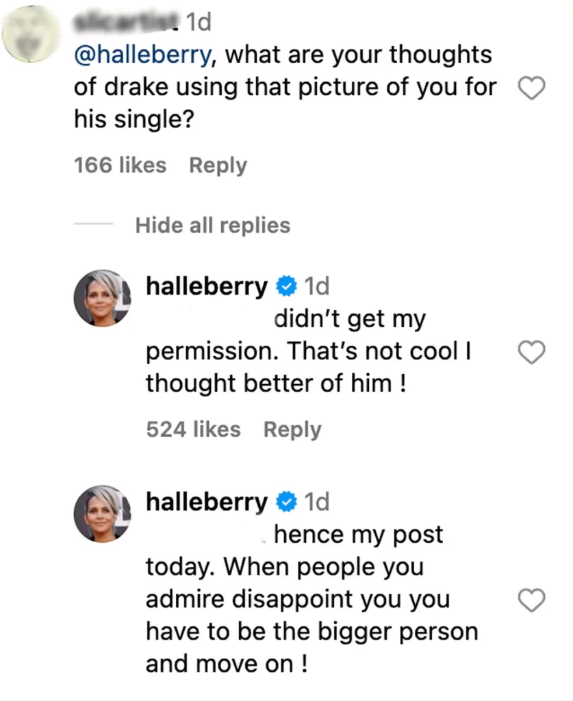 Drake'S &Quot;Slime You Out&Quot; Sparks Controversy: Halle Berry Voices Displeasure Over Unauthorized Image Use, Yours Truly, News, September 23, 2023