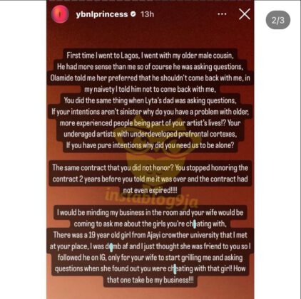 Former Ybnl Signee, Temmie Ovwasa, Claims Olamide Cheated On His Wife With Presenter, Maria Okan, Yours Truly, News, September 26, 2023