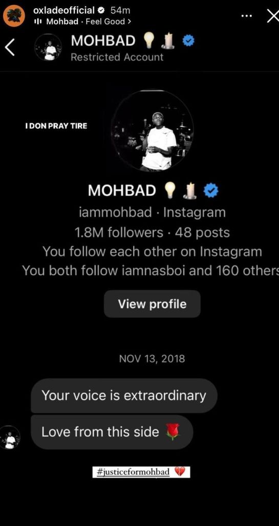 Oxlade Faces Backlash Over Restricting Mohbad On Instagram, Yours Truly, News, September 23, 2023