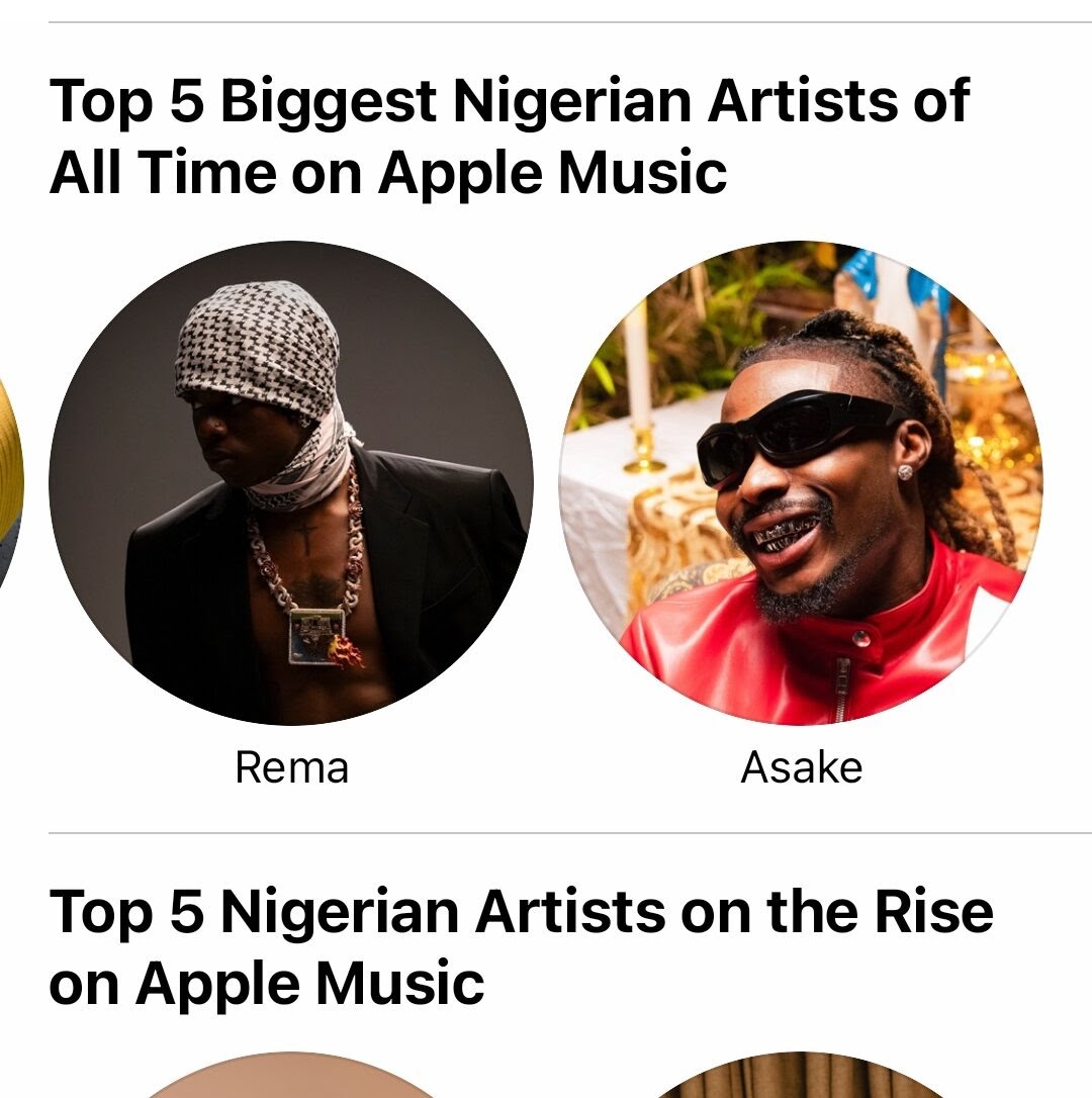 Apple Music Unveil The 5 Biggest Nigerian Artists Of All Time, Yours Truly, News, April 29, 2024