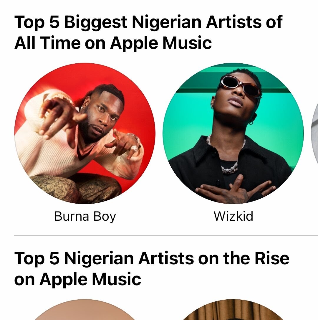 Apple Music Unveil The 5 Biggest Nigerian Artists Of All Time, Yours Truly, News, April 29, 2024