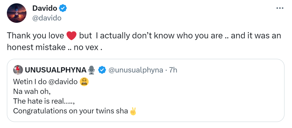 Davido Reacts To Bbn'S Phyna Post Following Social Media Exchange, Yours Truly, News, February 23, 2024