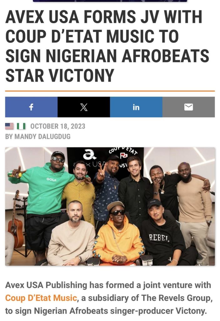 Victony Lands International Record Deal, Yours Truly, News, February 25, 2024